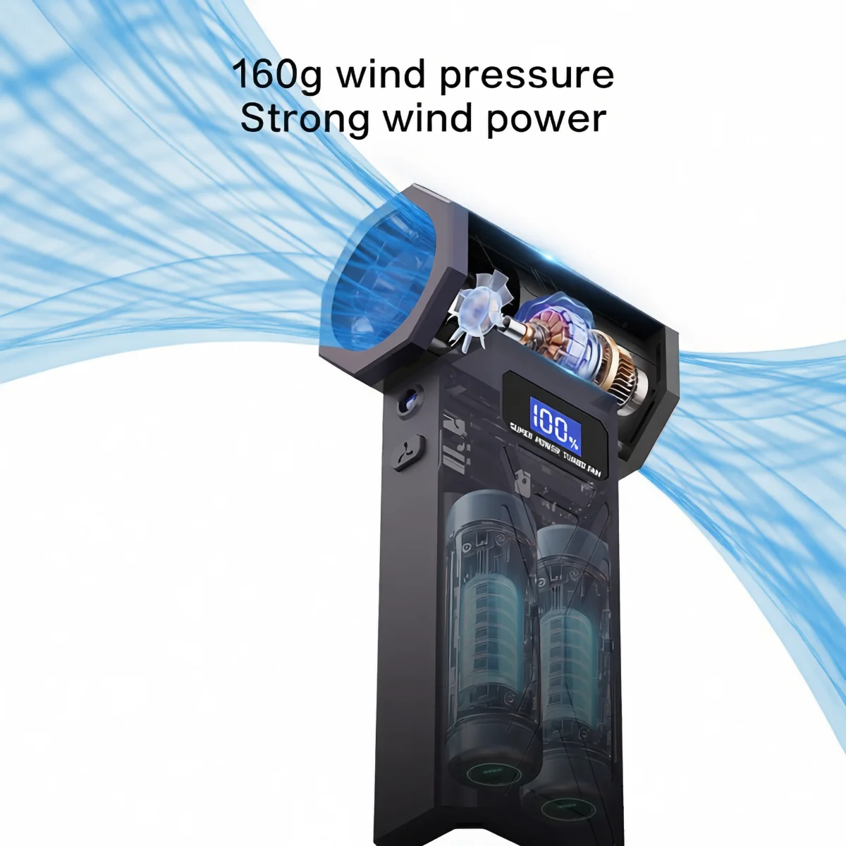 AliExpress Powerful Air Blower 110000Rpm 4 Gear Adjustable Turbo Jet Blower With Led Light Battery Display Cordless Compressed Air Duster, view 6