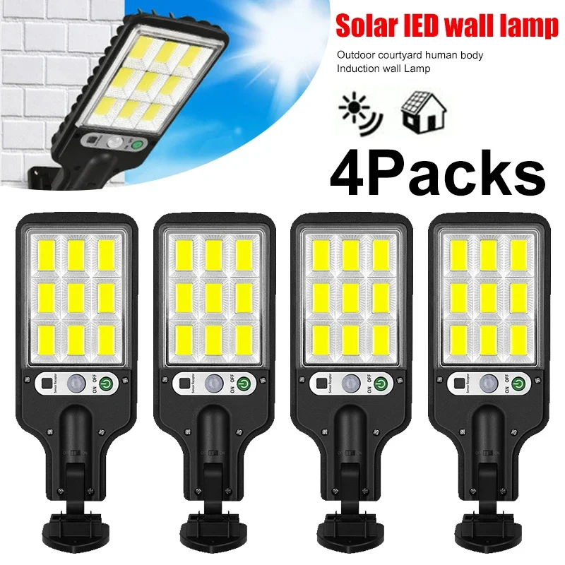 AliExpress Powerful LED Solar Outdoor Led Courtyard Wall Lamp Rechargeable Human Body Induction Garden Terrace Garage Door Street Lighting
