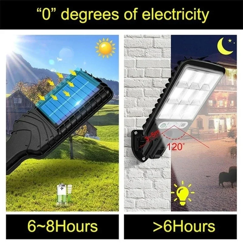 AliExpress Powerful LED Solar Outdoor Led Courtyard Wall Lamp Rechargeable Human Body Induction Garden Terrace Garage Door Street Lighting, view 2