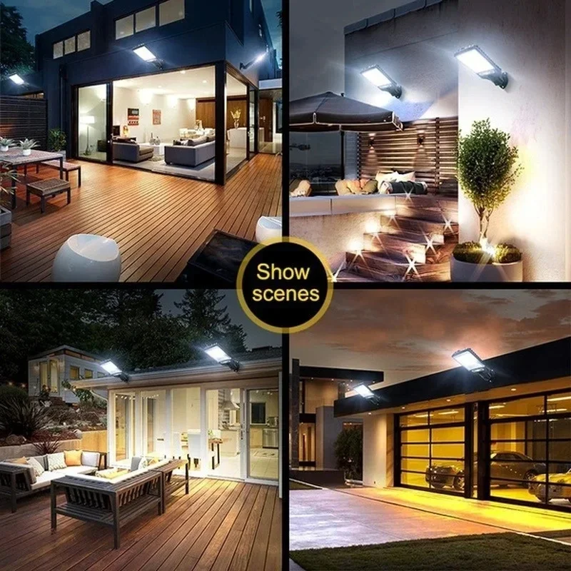 AliExpress Powerful LED Solar Outdoor Led Courtyard Wall Lamp Rechargeable Human Body Induction Garden Terrace Garage Door Street Lighting, view 6