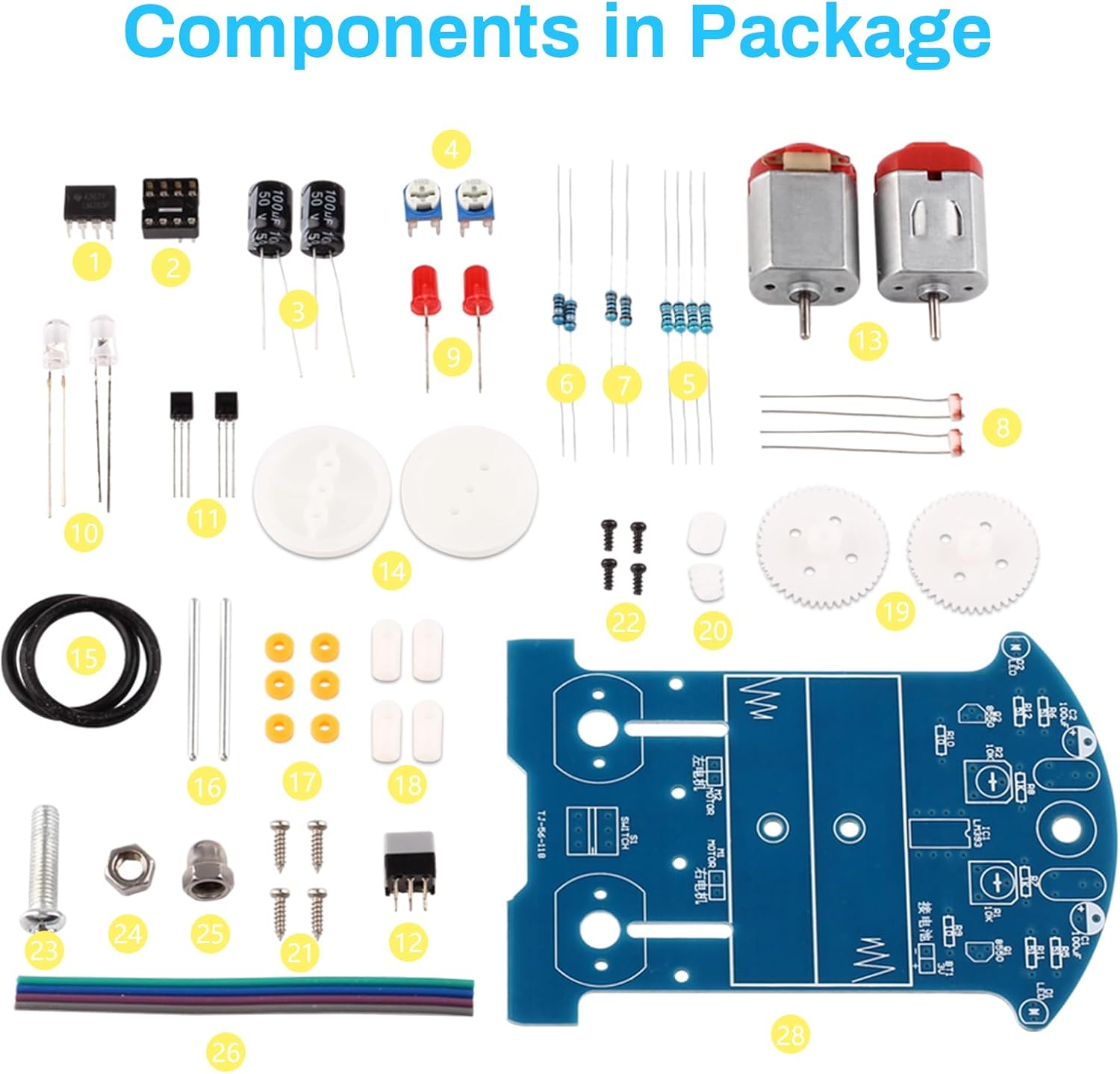 AliExpress Practice Soldering Learning Electronics Kit Smart Car Soldering Project Kits Line Following Robot Beginners DIY Electronics, view 2