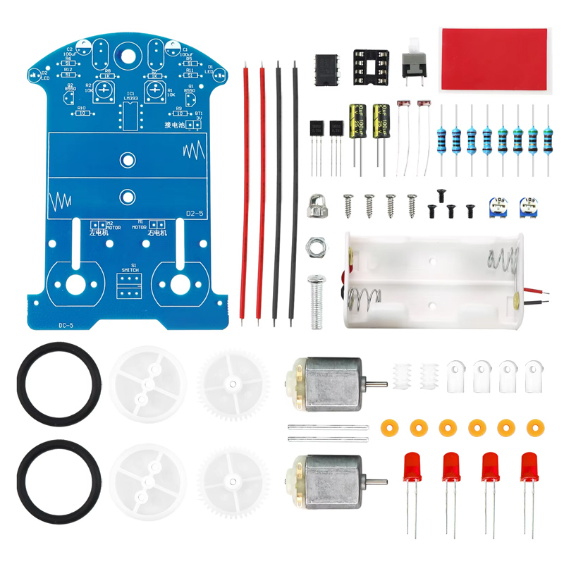 AliExpress Practice Soldering Learning Electronics Kit Smart Car Soldering Project Kits Line Following Robot Beginners DIY Electronics, view 6