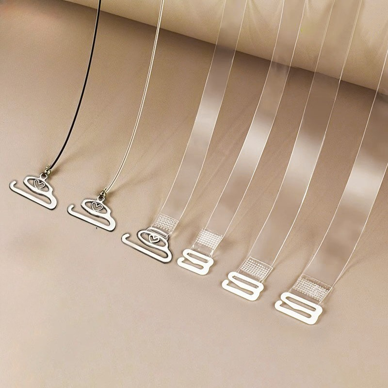 AliExpress Premium Long-lasting Clear Bra Straps Removable Concealable Underwear Straps Flexible Non-slip Shoulder Straps New  for Summer