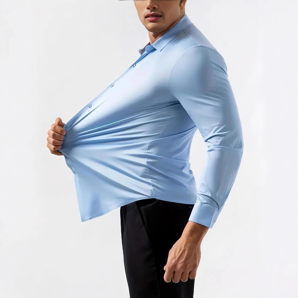 AliExpress Men's Ultra Stretch Wrinkle-Free Dress Shirt, view 4