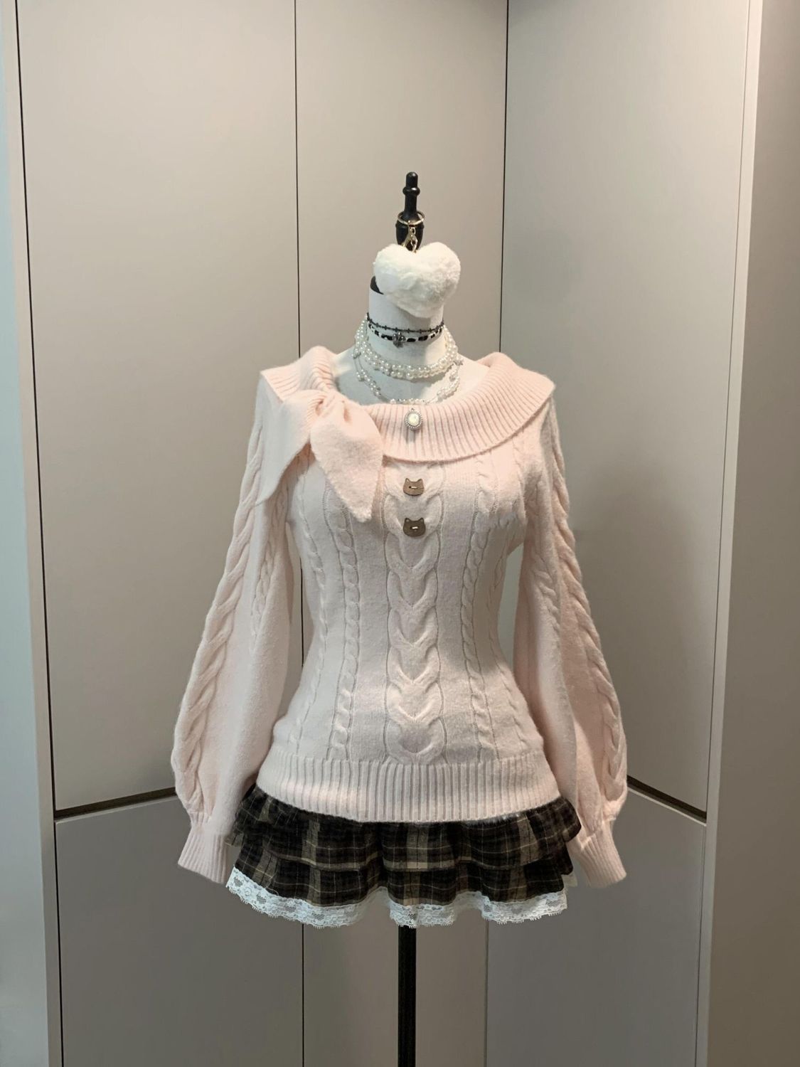 AliExpress Preppy Style Sweet Knitted Sweater 2000s Aesthetic Gyaru Chic Korean Y2k Jumper Sweater Long Sleeve Coquette Knitwears