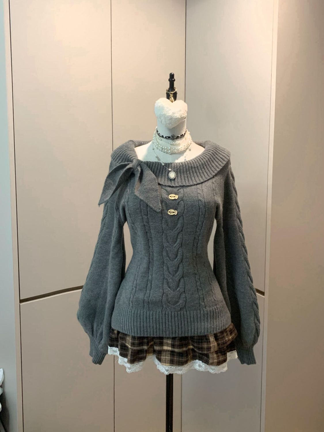 AliExpress Preppy Style Sweet Knitted Sweater 2000s Aesthetic Gyaru Chic Korean Y2k Jumper Sweater Long Sleeve Coquette Knitwears, view 2