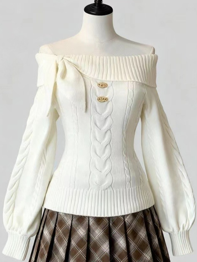 AliExpress Preppy Style Sweet Knitted Sweater 2000s Aesthetic Gyaru Chic Korean Y2k Jumper Sweater Long Sleeve Coquette Knitwears, view 3