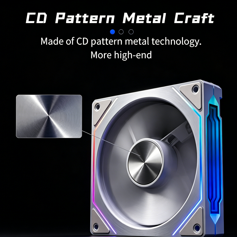 AliExpress Prism 4CD Pattern Chassis Fan 12CM Cooling Fan, Divine Light Synchronous 5V3Pin RGB Iridescent PWM, view 3