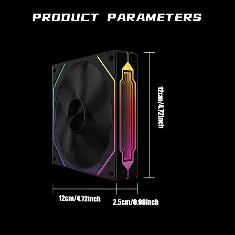 AliExpress PRISM 4PRO Computer Case Fan 12cm ARGB 4 Pin Quiet Cooling Fan 12V Large Air Volume 800-1600RPM, view 4