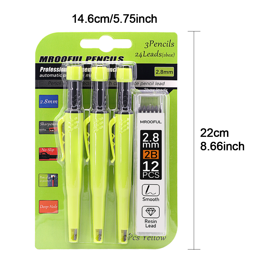 AliExpress Carpenter's Pencil Set with Deep-Hole Leads, view 3