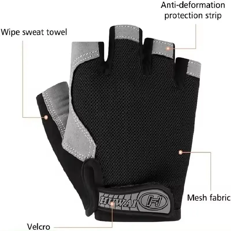 AliExpress Professional Gym Fitness Breathable Anti-Slip Women Men Half Finger Summer Fishing Cycling Fingerless Gloves Female Bicycle Bike, view 4