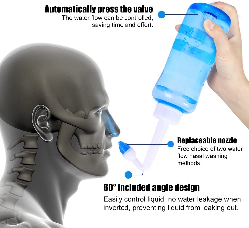 AliExpress Professional Nose Wash Cleaner Nasal Irrigator Rinse Bottle Protector Avoid Allergic Rhinitis Adults Children care Neti Pots, view 4