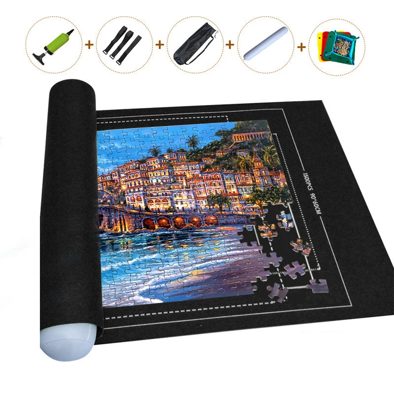 AliExpress Professional Puzzle Roll Mat Blanket Felt Mat up to 1500/2000/3000 Pieces Accessories Puzzle Portable Travel Storage Bag
