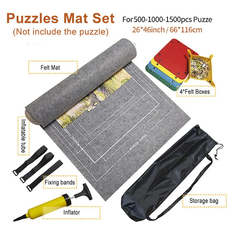 AliExpress Professional Puzzle Roll Mat Blanket Felt Mat up to 1500/2000/3000 Pieces Accessories Puzzle Portable Travel Storage Bag, view 4