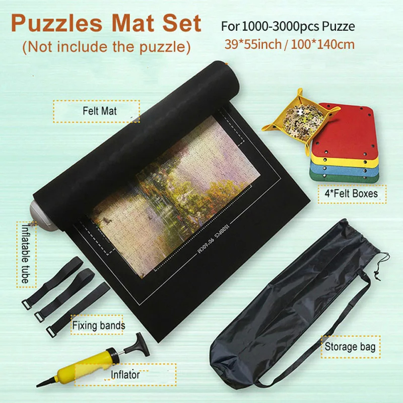 AliExpress Professional Puzzle Roll Mat Blanket Felt Mat up to 1500/2000/3000 Pieces Accessories Puzzle Portable Travel Storage Bag, view 5