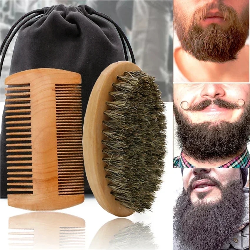 AliExpress Boar Bristle Beard Shaving Brush and Comb Kit