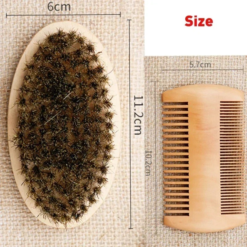 AliExpress Boar Bristle Beard Shaving Brush and Comb Kit, view 6