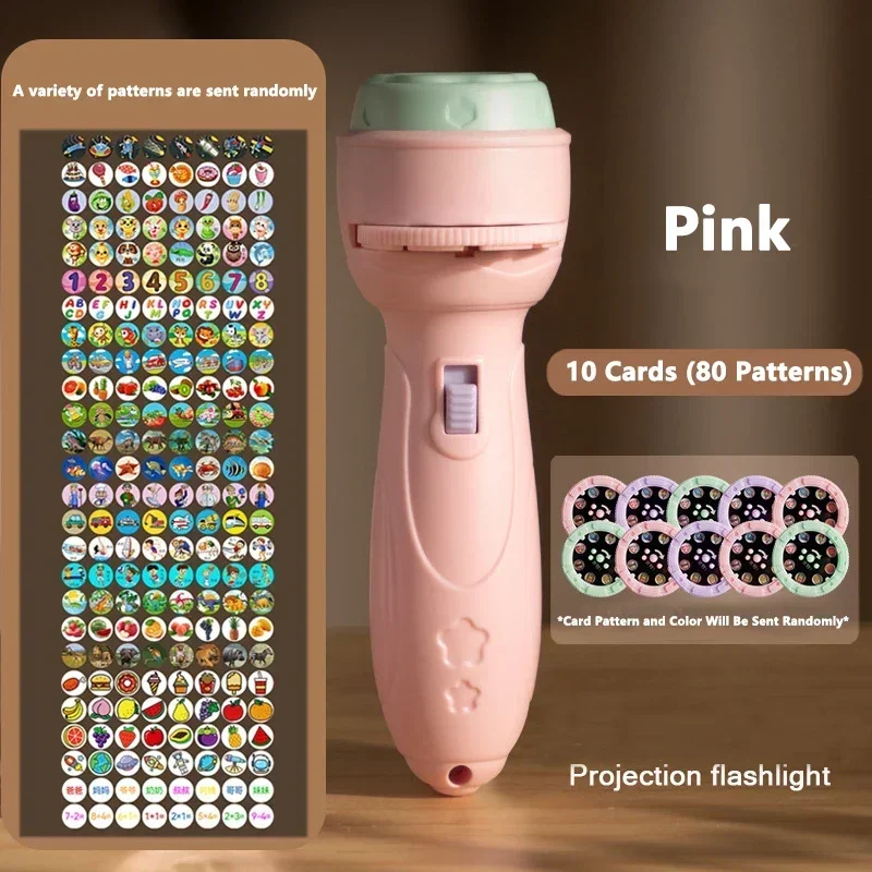 AliExpress Projection Flashlight Early Education Puzzle Development Toy 80 Patterns Cartoon Projector Torch Baby Toy Children Enlightenment