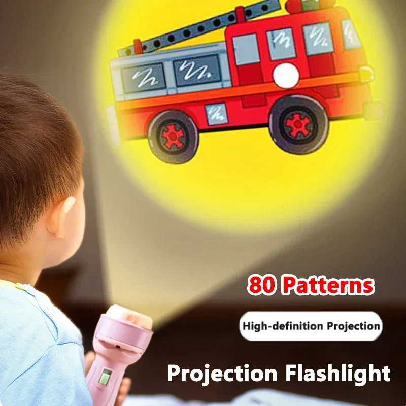 AliExpress Projection Flashlight Early Education Puzzle Development Toy 80 Patterns Cartoon Projector Torch Baby Toy Children Enlightenment, view 2