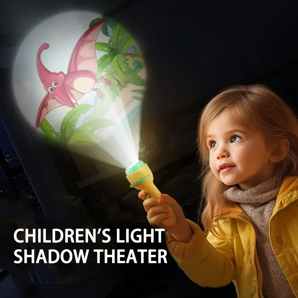AliExpress Projection Flashlight Early Education Puzzle Development Toy 80 Patterns Cartoon Projector Torch Baby Toy Children Enlightenment, view 3