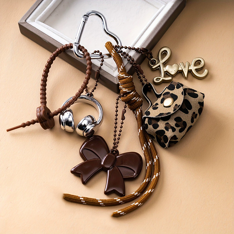 AliExpress Braided Rope PU Leather Letter Keychain