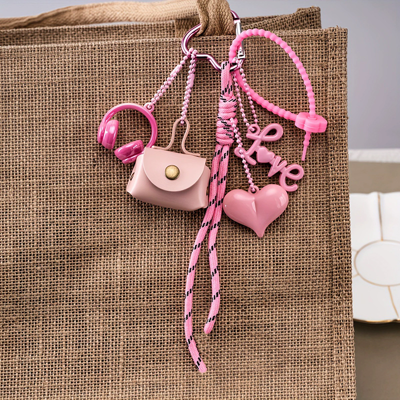 AliExpress Braided Rope PU Leather Letter Keychain, view 3