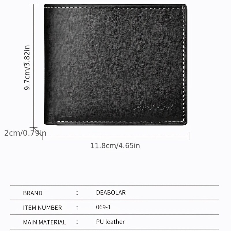 AliExpress Pu Leather Men Short Wallet Thin Style Folding Young Men Credit Card Holder Wallet, view 3
