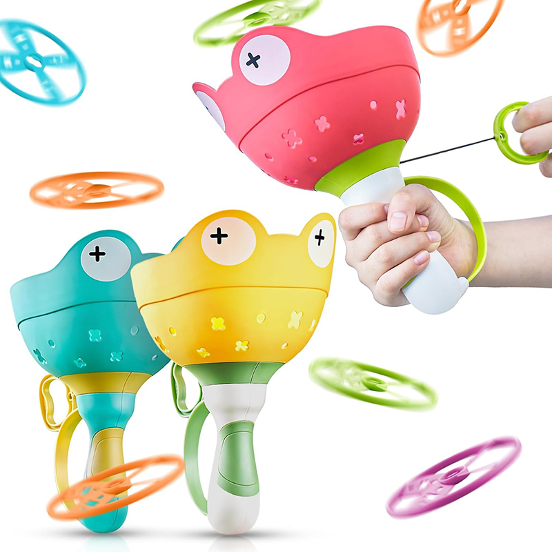 AliExpress Pull String Flying Saucer Disc Launcher Kids Handle Flying Toys Throw Catch Outdoor Sport Children Garden Game Gift For Boy Girl