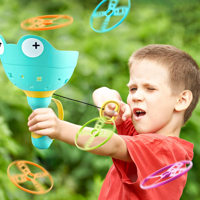 AliExpress Pull String Flying Saucer Disc Launcher Kids Handle Flying Toys Throw Catch Outdoor Sport Children Garden Game Gift For Boy Girl, view 3