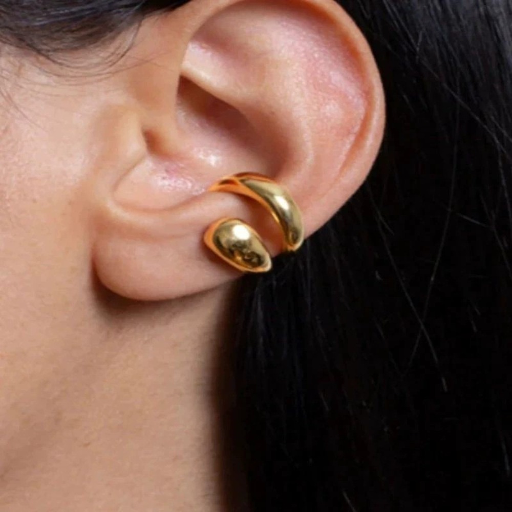 AliExpress Punk Piercless Ear Clip Earring for Women Classic Gold Color Trendy Earcuff Earrings Girl Y2K Gift Simple Daily Wear Jewelry