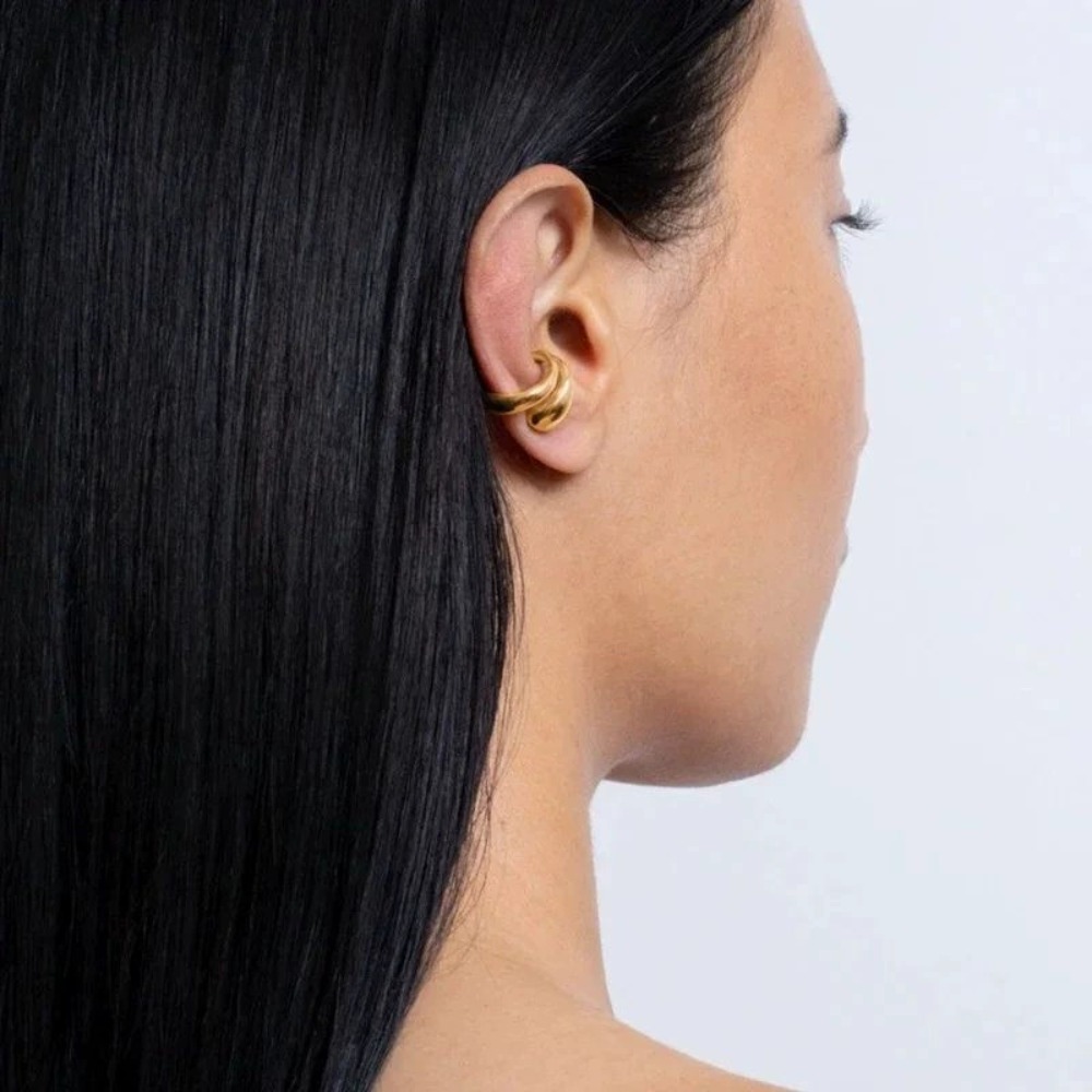AliExpress Punk Piercless Ear Clip Earring for Women Classic Gold Color Trendy Earcuff Earrings Girl Y2K Gift Simple Daily Wear Jewelry, view 2