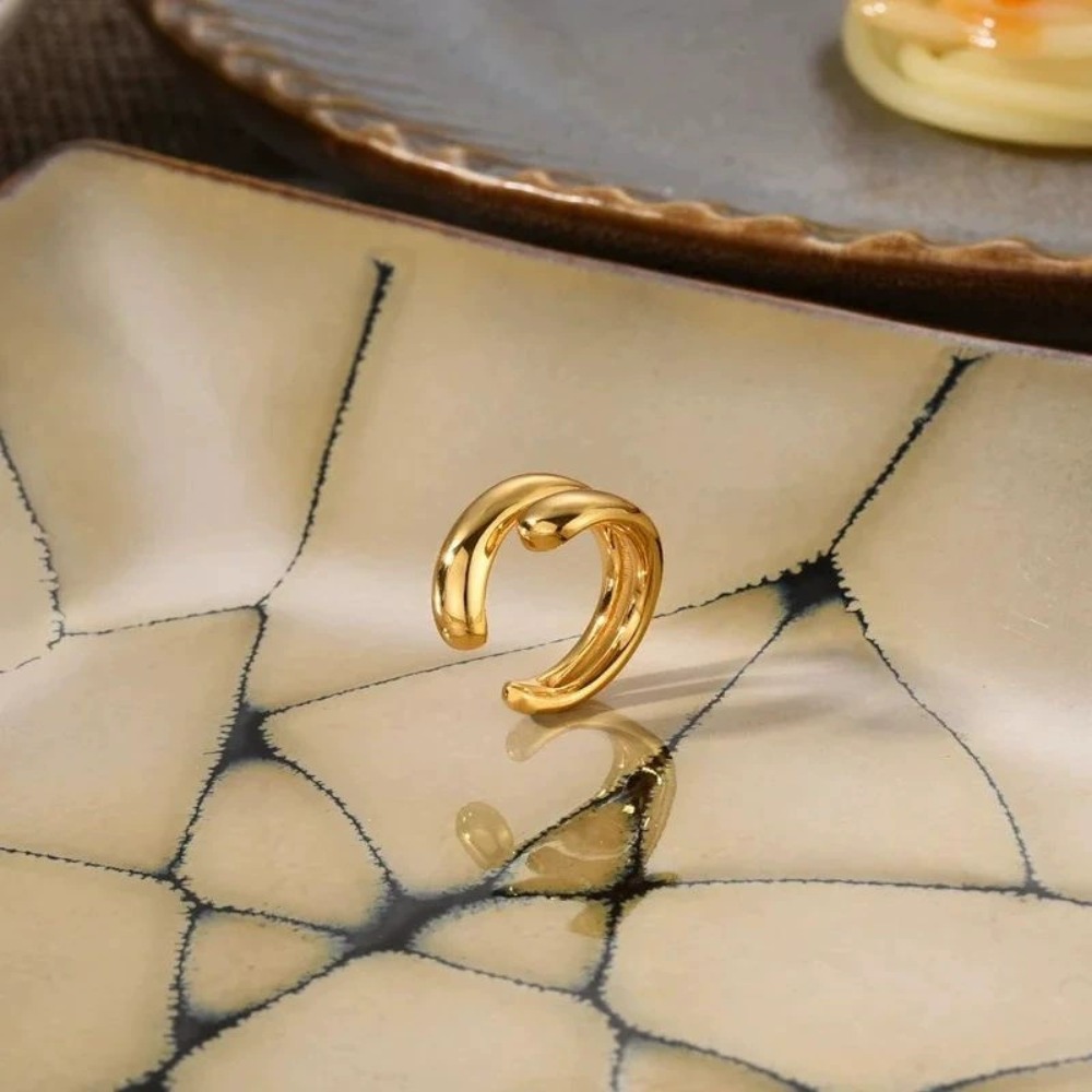 AliExpress Punk Piercless Ear Clip Earring for Women Classic Gold Color Trendy Earcuff Earrings Girl Y2K Gift Simple Daily Wear Jewelry, view 4