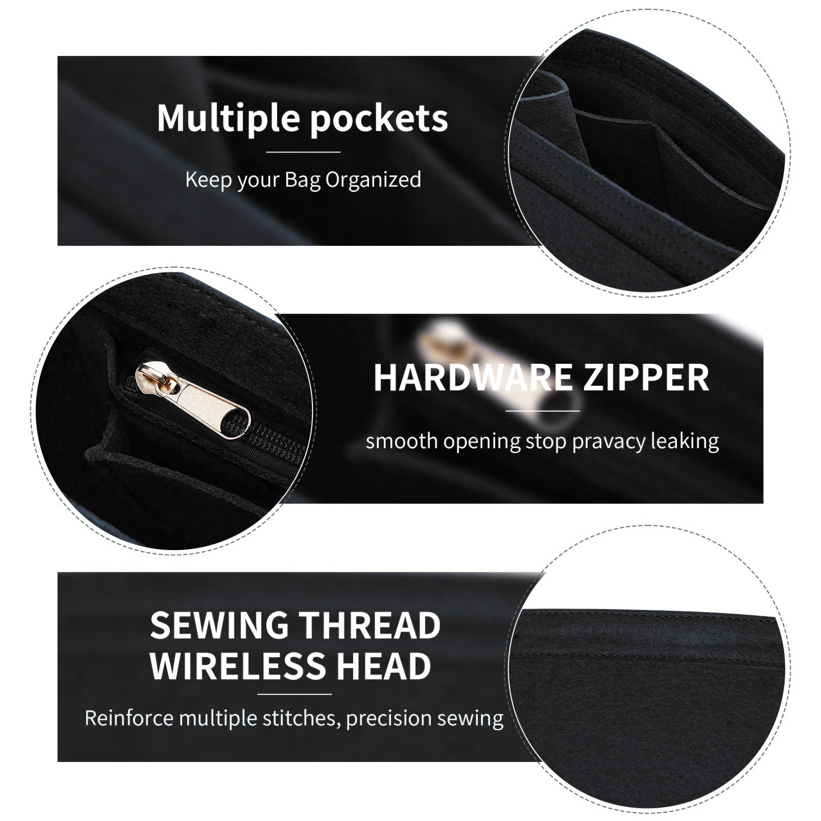 AliExpress Felt Purse Organizer Insert, view 5