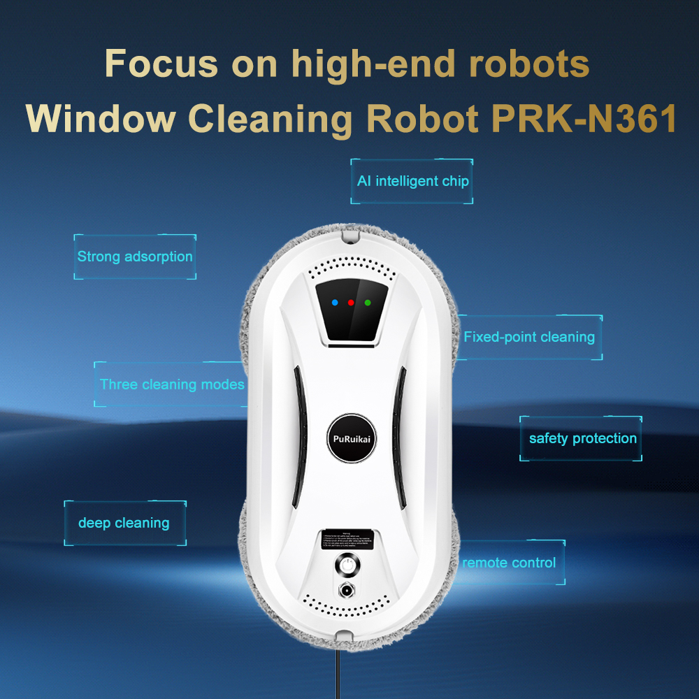 AliExpress PuRuiKai Ultra Thin Robot Vacuum Cleaner Window Cleaning Robot Window Electric Glass Limpiacristales Remote Control For Home, view 2