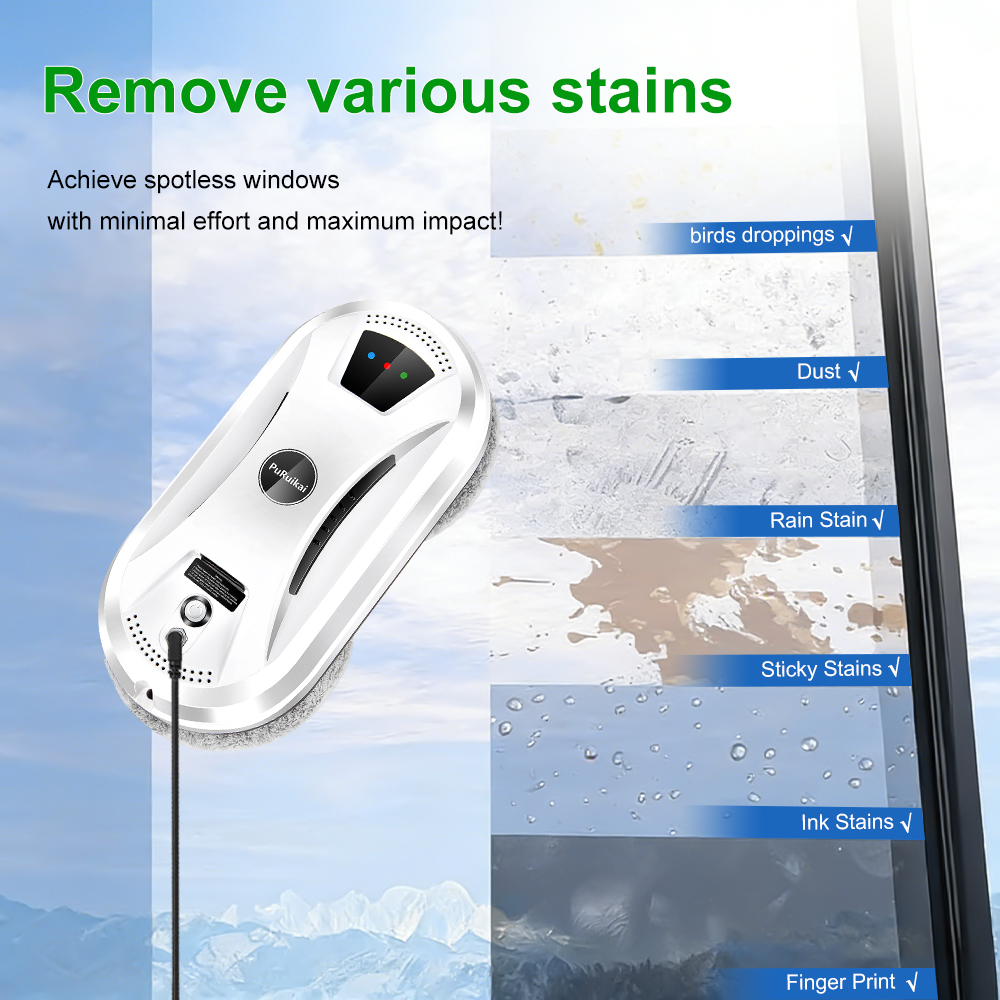 AliExpress PuRuiKai Ultra Thin Robot Vacuum Cleaner Window Cleaning Robot Window Electric Glass Limpiacristales Remote Control For Home, view 4