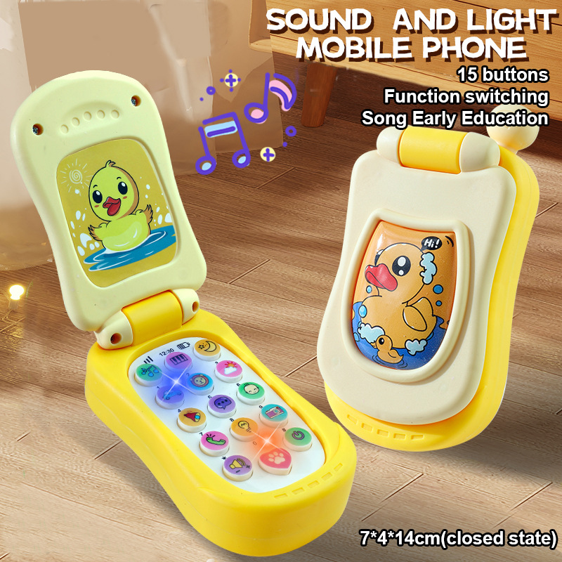 AliExpress Puzzle Early Education Music Mobile Phone Cartoon Simulation Flip Phone Baby Toy 61 Children's Gift English, view 4