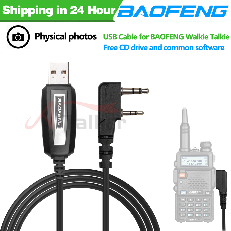 AliExpress Quansheng UVK5 UVK6 UV5RPlus Original Baofeng USB Programming Cable With Driver CD For UV-5R BF-888S UV-82 Walkie Talkie