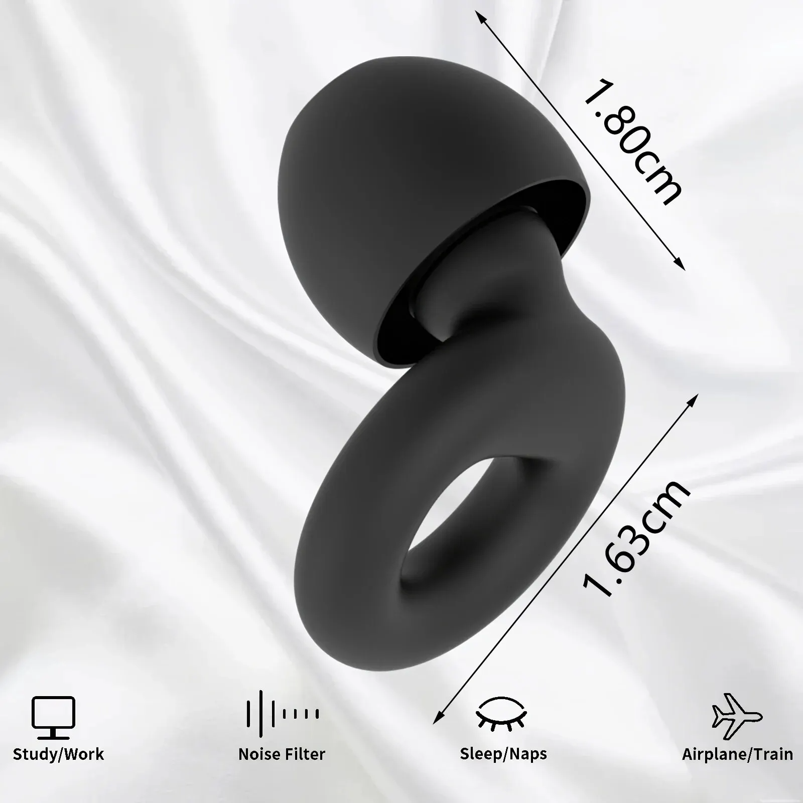 AliExpress Reusable Silicone Noise-Reducing Earplugs (8 Tips), view 3