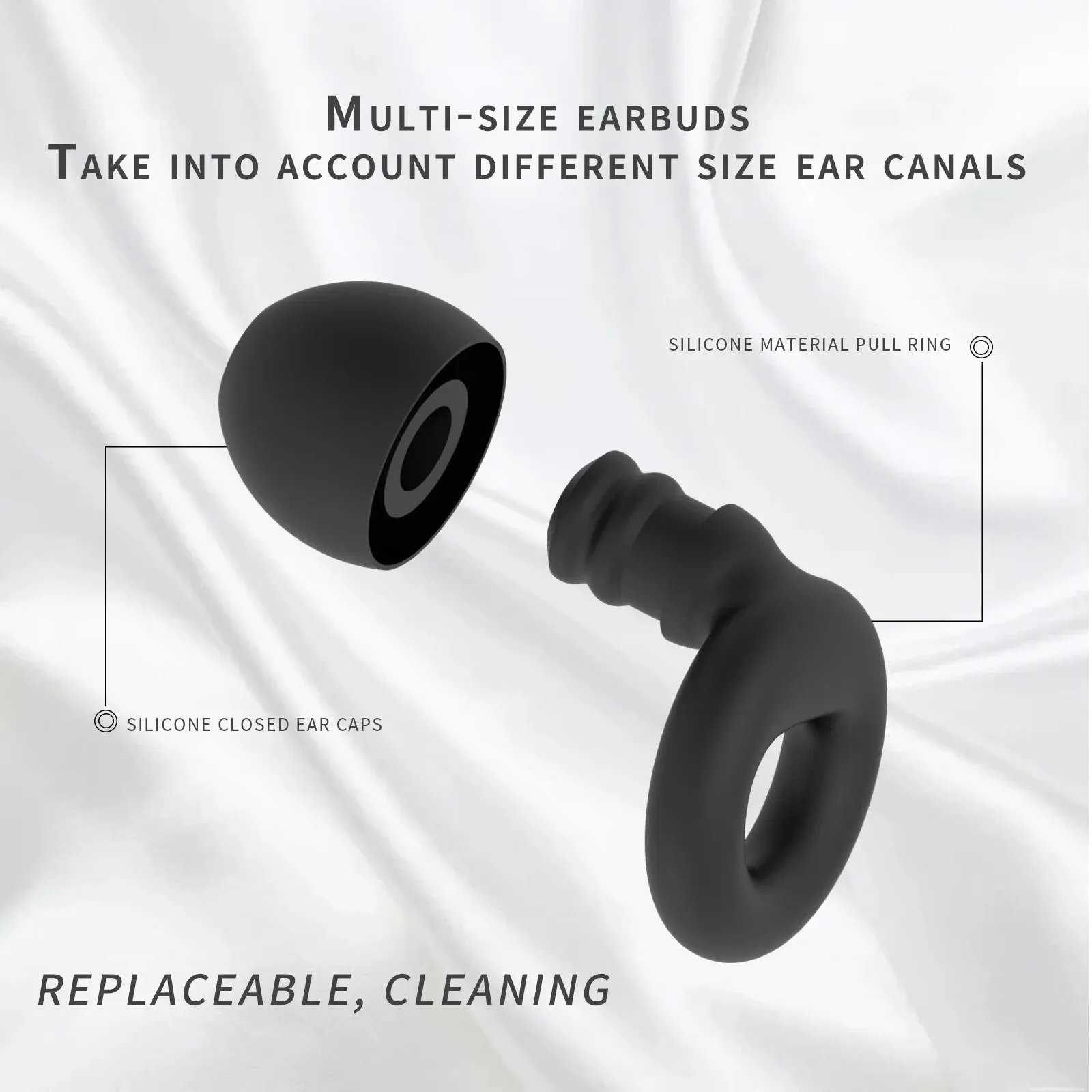 AliExpress Reusable Silicone Earplugs with 8 Ear Tips, view 4