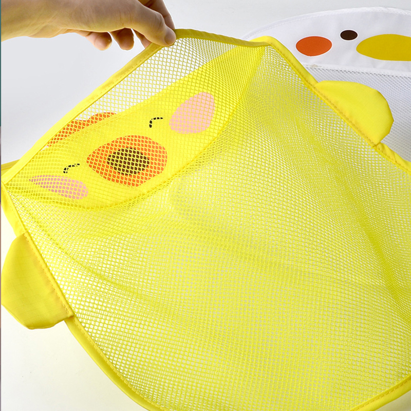 AliExpress QWZ New Cartoon Duck Baby Bathroom Mesh Bag Sucker Design For Bath Toys Kids Animal Shapes Cloth Sand Toys Storage Net Bag, view 3