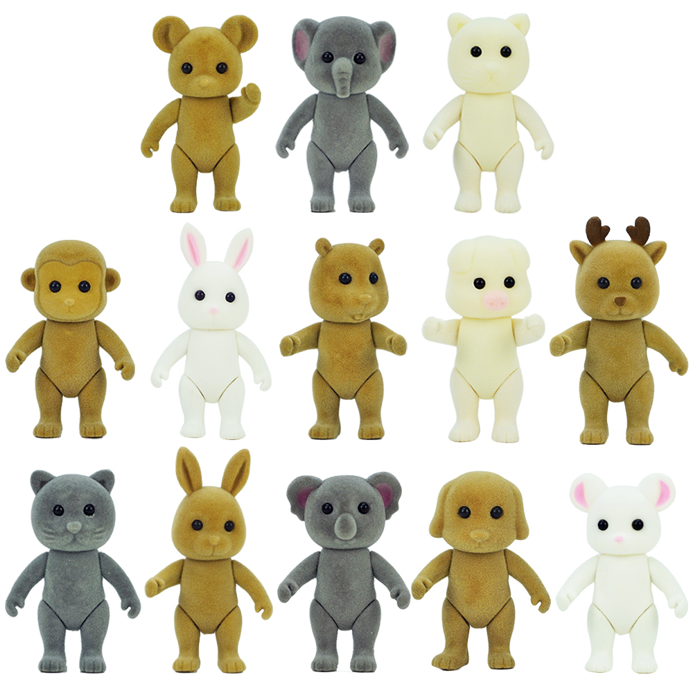 AliExpress Rabbit Doll 1/12 Micro Dollhouse Reindeer Sheep Elephant Squirrel Family Kitchen Toy Miniature Furniture Set Girl Toy Gift, view 5