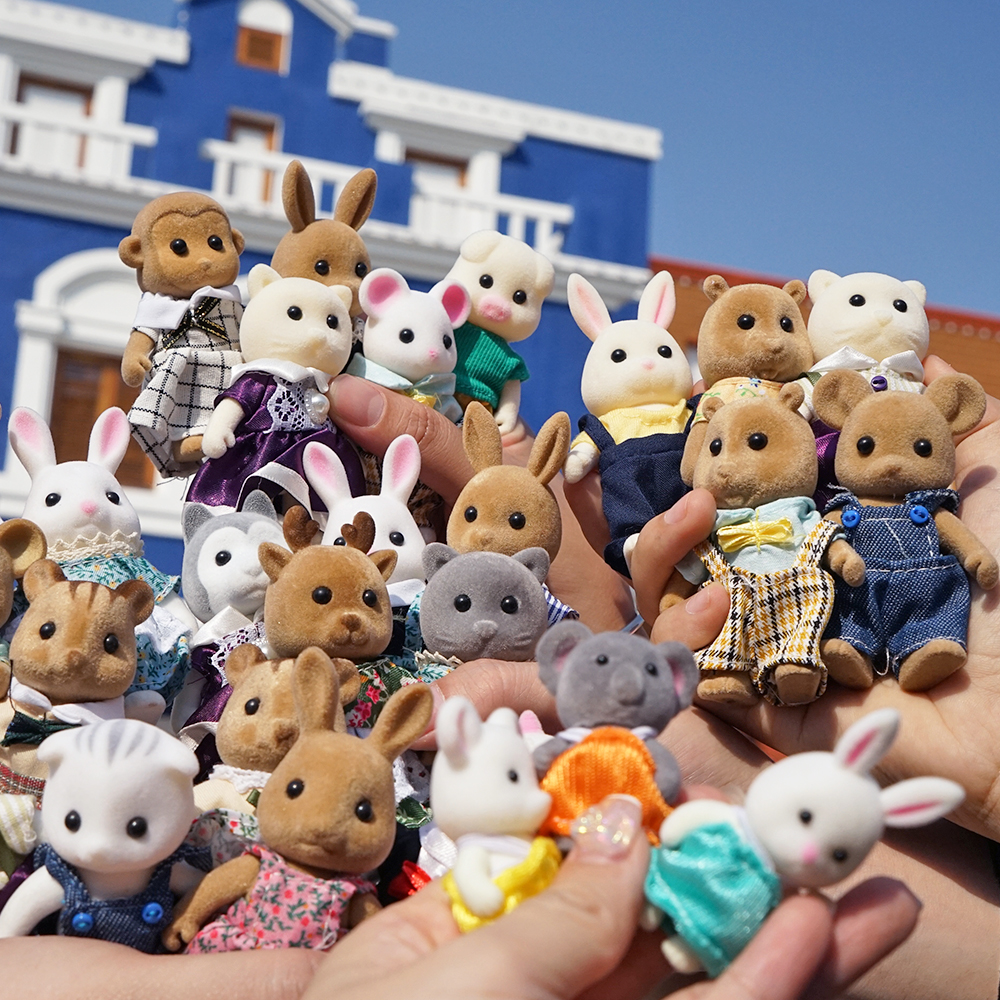 AliExpress Rabbit Doll 1/12 Micro Dollhouse Reindeer Sheep Elephant Squirrel Family Kitchen Toy Miniature Furniture Set Girl Toy Gift, view 6
