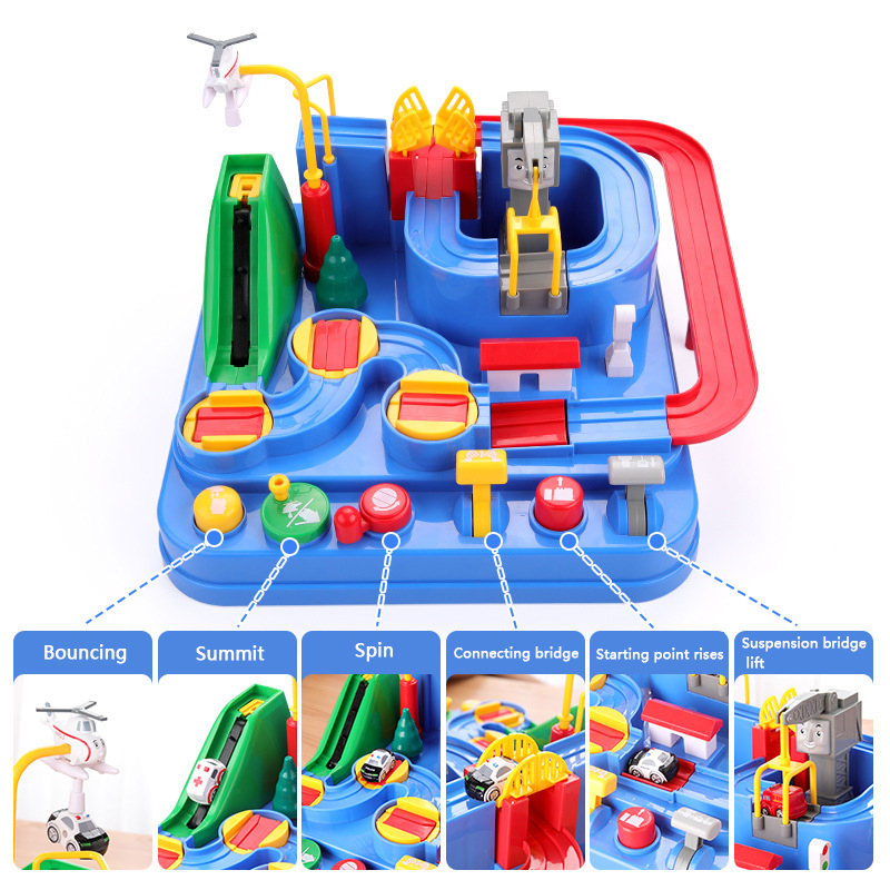 AliExpress Racing Rail Car Model Educational Toys Children Track Adventure Game Brain Mechanical Interactive Train Animals Space Rocket Toy, view 3