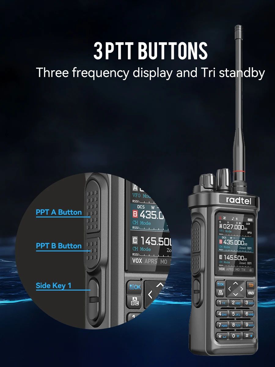 AliExpress Radtel RT-950 PRO Walkie Talkie AM/FM/CB/LSB/USB/CW Receiver with GPS APRS 10W Bluetooth Phone Programming Ham Radio RT-950PRO, view 6