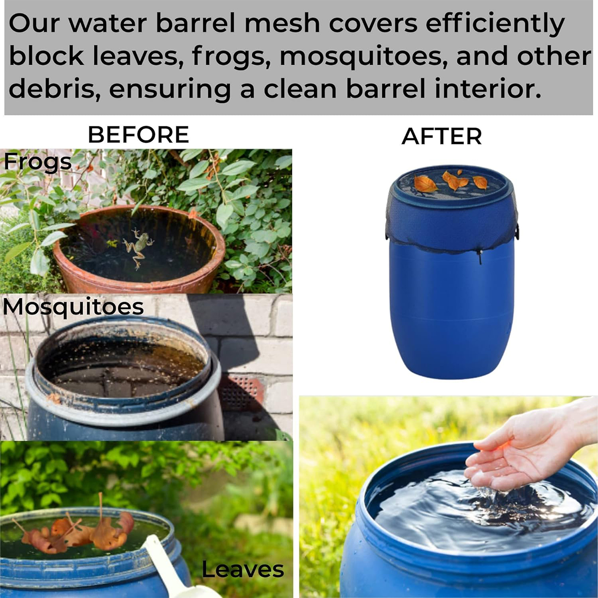 AliExpress Drawstring Mesh Rain Barrel Cover Net, view 4