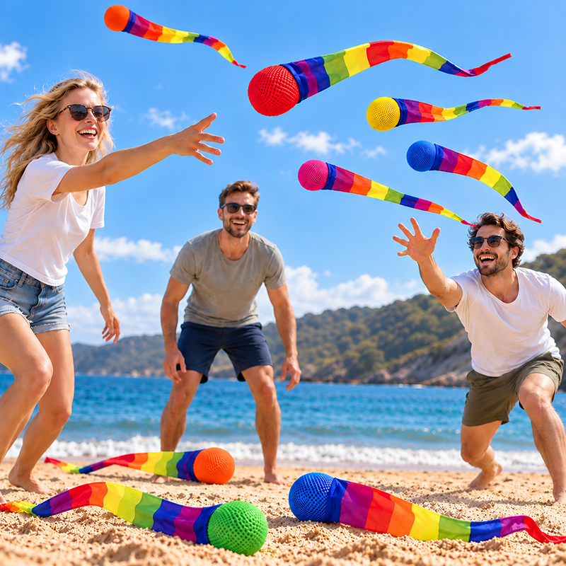 AliExpress Rainbow Comet Ball Soft Tail 65cm Indoor Outdoor Sport Ball Throwing Receiving Ball Park Sports Relax Coordination Training Ball, view 2
