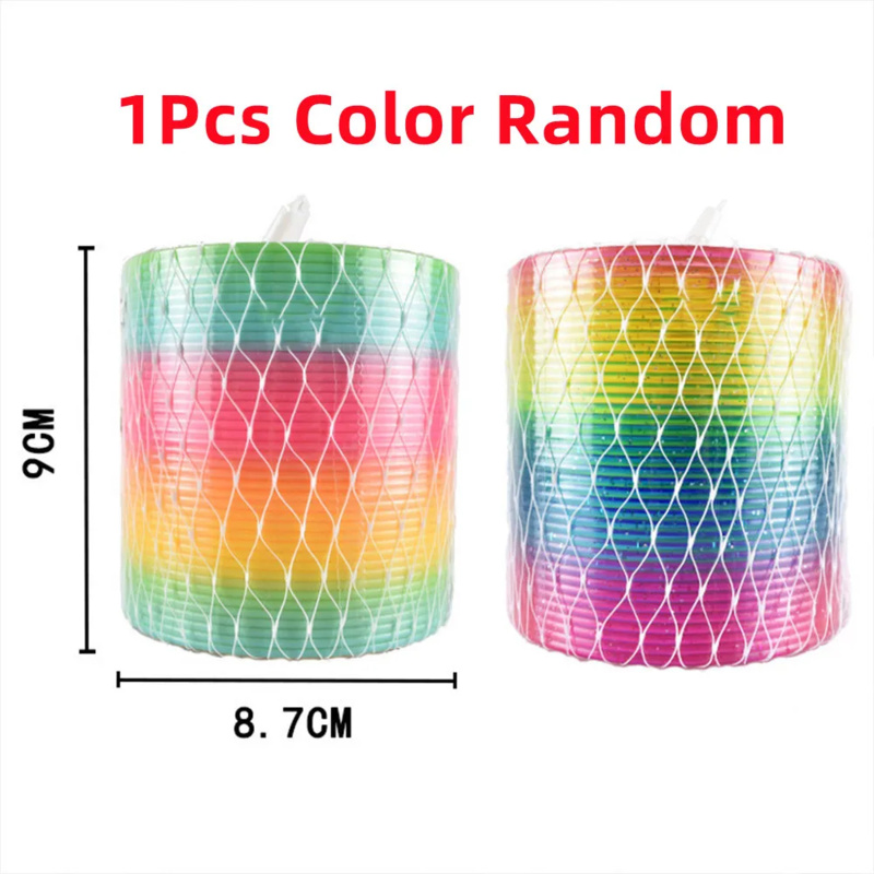 AliExpress Rainbow Magic Spring Coil Fidget Toy Anti-Stress Sensory Toy for Kids Adults Colorful Bouncing Slinky Educational Board Game, view 6