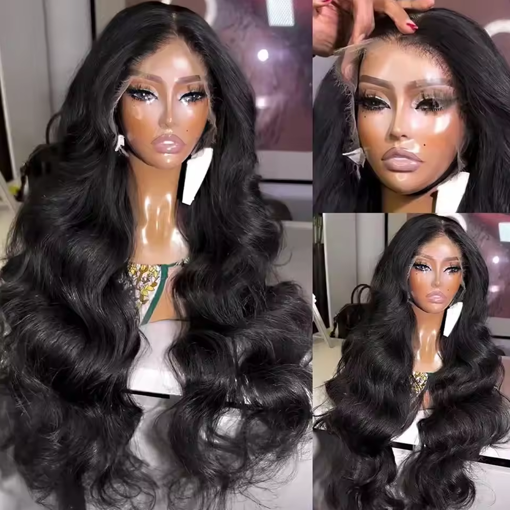 AliExpress Raw Peruvian Body Wave 250% Density 40 42 inch 13x6 HD Lace Front Human Hair Wigs 13x4 Frontal Wigs Women Glueless Closure Wigs, view 2