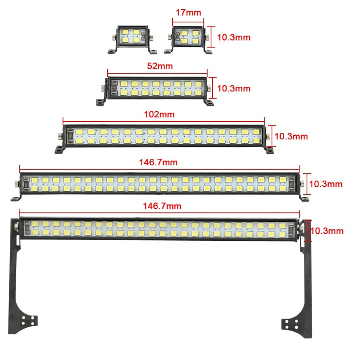 AliExpress RC Car Super Bright LED Light Bar Roof Lamp CH3 Control for 1/10 RC Crawler Car Axial SCX10 Capra TRX4 TRX6 D90 CC01 YK4102, view 2