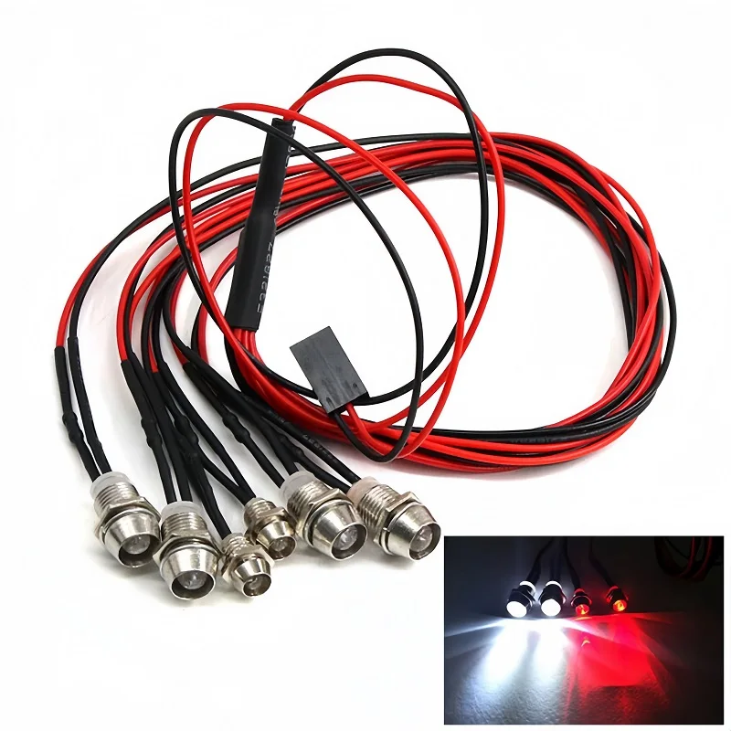 AliExpress RC headlights 2/4/6/8 red white 3/5mm LED lights RC spotlight remote control front and tail lights